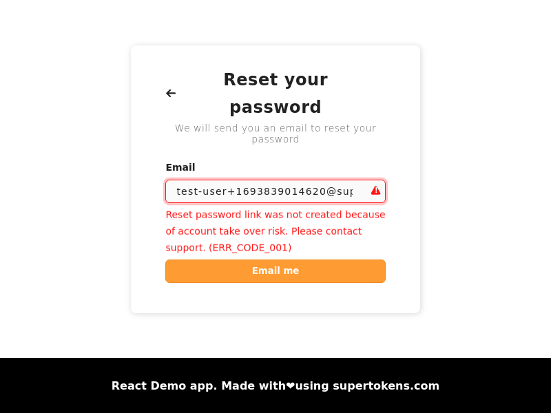 pre-built UI screenshot showing error message for ERR_CODE_001.