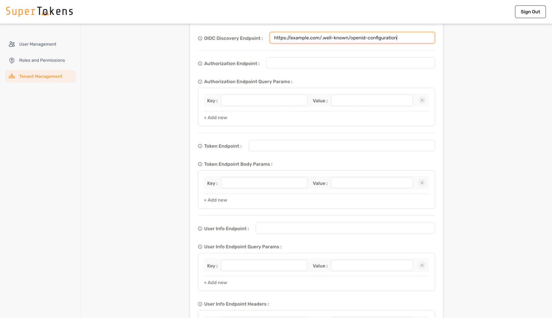 OpenID configuration